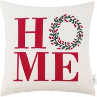 TOM TAILOR Housse de coussin décoratif WEIHNACHTSKISSEN - 45x45 cm, Rouge cheminée