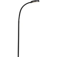 Qazqa – Lampadaire liseuse noir 145 cm avec éclairage LED 380 lumens – Base acier 22 cm – Non dimmable pour salon et chambre