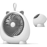Ventilateur de table portable à oreilles de chat pour étudiants, deux vitesses réglables, grand débit d'air, silencieux, idéal pour une utilisation en extérieur.