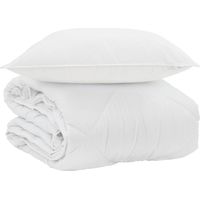 Duvet d'été simple avec oreiller 2 pcs Blanc Microfibre