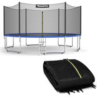 Costway – Filet de protection pour trampoline 305 cm – Hauteur 180 cm – Tissage renforcé – Entrée zippée double – Boucles de sécurité