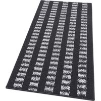 Tappeto Cucina Morbido 3D Assorbente Lavabile Antiscivolo Passatoia Bordata A Righe Nero - 57x230 Cm