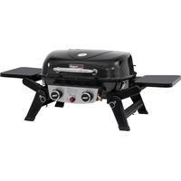 Royal Gourmet 2-Brenner Tragbarer Gasgrill, 5 kW Tischgrill mit klappbaren Seitentischen, portabler BBQ Grill für Balkon, Terrasse, Garten Schwarz