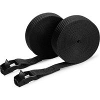 Ratchet Strap Tie Down Strap with Tensioner Hook Tightening Straps 2 Pieces Ratchet Straps/Multi-Function Ratchet Straps with Metal Buckles (300 x 2.5 cm) (Black)
