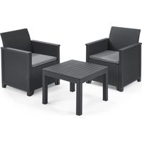 Keter Emma Balcony Set, Garden Furniture Set, Dark Grey