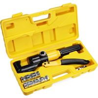 Herramienta de crimpado de 10 toneladas con 9 matrices, juego de herramientas de crimpado hidráulicas, herramienta de crimpado hidráulica, herramienta de crimpado para terminales de trinquete para cab
