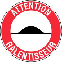 Novap – Panneau de signalisation Attention ralentisseurs Ø300mm – Polystyrène choc rigide – Trous pré-percés – Visibilité 12m – 4062419