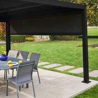 Store latéral 4m noir pour pergola bioclimatique Palace