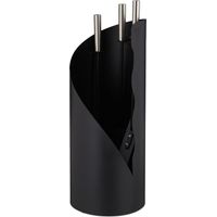Relaxdays – Serviteur de cheminée en acier inox – Ensemble 4 pièces avec tisonnier, pelle à cendres, balai – Design moderne noir mat