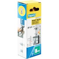 RAPID - M5 - Écrous à sertir pour vis Ø5mm, fixation métalique solide - Blister de 20 + 1 Forêt Ø7mm - (5000672)