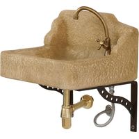 ACQUAIO NONNO SILVIO CM. 54X46X54H. IN PIETRA RICOSTRUITA COLORE TABACCO