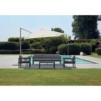 Ombrellone quadrato con palo laterale in alluminio 3 x 3 m tortora - Primula