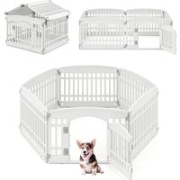 Foldable Puppy Playpen with Lockable Door, 6 Panels