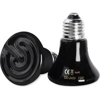 Lampe chauffante en céramique blanche QU-E27 75W, 220-240V, sans lumière rouge, pour poulets, reptiles, tortues, chiots et lapins.