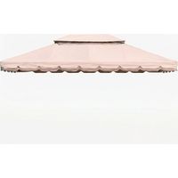 Telo Di Ricambio Per Gazebo 3x4 Metri Impermeabile In PVC Con Zanzariera Integrata E Air Vent Resistente A Sole Pioggia E Agenti Atmosferici Per Esterno Outdoor Giardino 300 x 400 Cm Beige