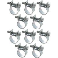 10 mini fascette stringitubo a vite per tubi del carburante, auto, moto, scooter, tosaerba e ciclomotori, 6-8 mm