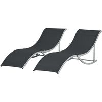 Sdraio da Giardino Pieghevole Aluminium Textline 61x165x63 cm Nero