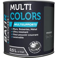 Satin-glänzende Mehrzweckfarbe für Bauarbeiten 0,5 l Schwarz Onyx