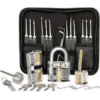CREA Lock Picking Kit, 25-Piece Lock Picking Kit, Practice Tools with 3 Transparent Locks
