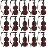 15 ensembles de mini violons de Noël, modèles de violons décoratifs pour bureau-8.5X3CM-Red