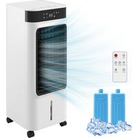 Rafraîchisseur d'air évaporatif 3 en 1 avec réservoir de 7 L, oscillation à 48°, 3 vitesses, 3 modes, minuterie 24 h, blanc