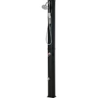 Douche solaire extérieur 35L 2 pommeaux robinet eau chaude 0-55℃ jardin 17.5x14.5x216 cm noir