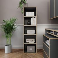 Libreria Tetrix, Antracite, 40 x 140 cm con 5 scomparti, Vicco