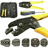 Pince Sertir Cosse Électrique,5 en 1 Pince à Sertir Cosses Électriques Embout de Cable Kit Outillage Electricien pour Connecteur Isolé avec Sac Outil Sertissage