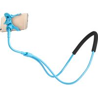 Portable Mobile Phone Holder, Hang Neck, Flexible Adjustable for Bed Sofa Car, Blue 78cm