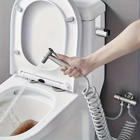 Ensemble de douche haute pression 3 pièces en acier inoxydable, incluant une douchette bidet et des accessoires pour baignoire.