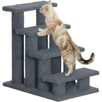 Pawhut – Escalier pour chien 4 marches – Léger et robuste – Revêtement bouclette d'agneau – Dimensions 61x41x60cm – Convient aux animaux âgés
