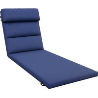 Cojín para Tumbona de Algodón 196x63x6 cm con Tela Hidrófuga Cojín de Asiento y Respaldo Azul Oscuro