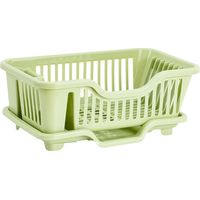 Dish Drying Rack Dish Strainers with Drain Tray Utensils Holder Organizer Rack Dish Rack and Drainaboard Set for Kitchen Counter Restaurant, Green