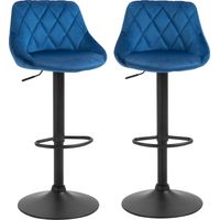 Sgabelli da Cucina Design Velluto Blu 46x48x83-104cm