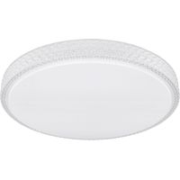 Deckenleuchte mit Fernbedienung Deckenlampe dimmbar Kristalle Kristallleuchte Sterneneffekt, CCT, Metall weiß, LED 40W 3200Lm warmweiß-kaltweiß, D 60 cm