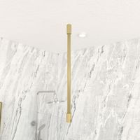 barre de fixation plafond recoupable finition or dore brosse pour paroi de douche freedom 2 gold