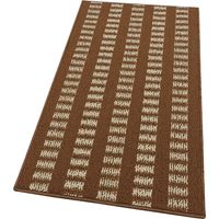 Tappeto Cucina Morbido 3D Assorbente Lavabile Antiscivolo Passatoia Bordata A Righe Marrone - 50x75 Cm