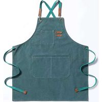 Tablier de chef, tablier de jardin en toile de coton, avec grandes poches, unisexe, tablier de cuisine durable et ajustable.