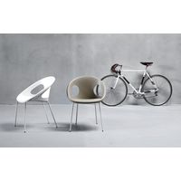 Chaise design, Chaise design DROP pieds chromés Lin en Plastique, Scab design