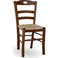 Okaffarefatto – Chaise de salle à manger Loris – Bois de hêtre – Assise en paille tressée – Hauteur d'assise 48 cm – Fabrication artisanale italienne