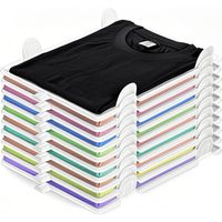Lot de 10 organiseurs de tshirts, organisateurs de garderobe, organiseurs de chemises, organiseur de penderie empilable pour armoire, tiroirs, tshirts, chemises