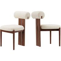 Lot de 2 Chaises de Salle à Manger– Design Rétro Élégant, Dossier Haut, Structure en Bois Robuste, Confort Classique pour Cuisine et Salle à Manger - beige clair