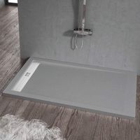 Piatto doccia ultrasottile 70 x 170 cm ELADIO in resina finitura ardesia cemento