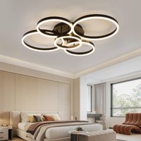 GBLY Plafonnier LED pour le salon : 78W Dimmable Living Room Lamp with 5 Gold Rings Remote Control, Modern Acrylic Bedroom Lamp