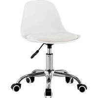 Children's office chair adjustable with casters and chrome base white 44x44x60 cm - Manel