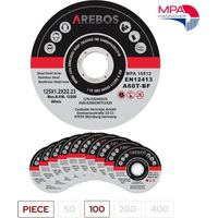 AREBOS Dischi Taglio Dischi Flessibili Ø125 mm Ammissione 22,2 mm Spessore 1 mm
