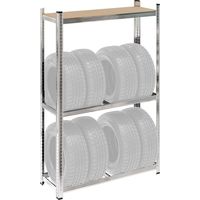 Wiltec – Rayonnage à pneus 180x120x40cm – Charge lourde 795 kg – Support en acier galvanisé – 3 niveaux ajustables pour 8 pneus