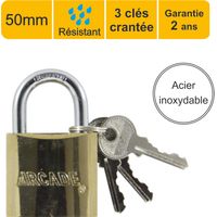 Cadenas 50 mm en acier inoxydable - garantie 2 ans