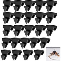 Juego de 24 ganchos triangulares para perchas, perchas en cascada, ganchos de conexión para perchas que ahorran espacio, ahorran espacio en un armario (negro)