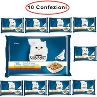 Purina gourmet perle umido gatto trionfo di salsa manzo & pollo 10 confezioni da 4 buste da 85 grammi